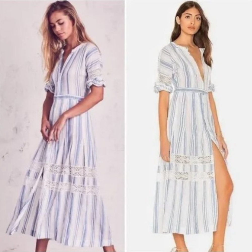 LoveShackFancy Eden Striped Button Front
Midi Dress - size 0